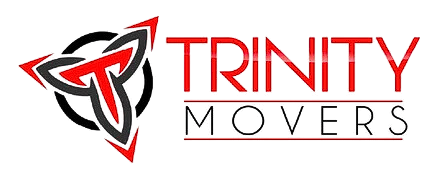 Trinity Movers company name with red and black triquetra emblem